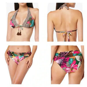 BLEU ROD BEATTIE Tall Triangle Run Wild Bikini Top and Bikini Bottom Size 6